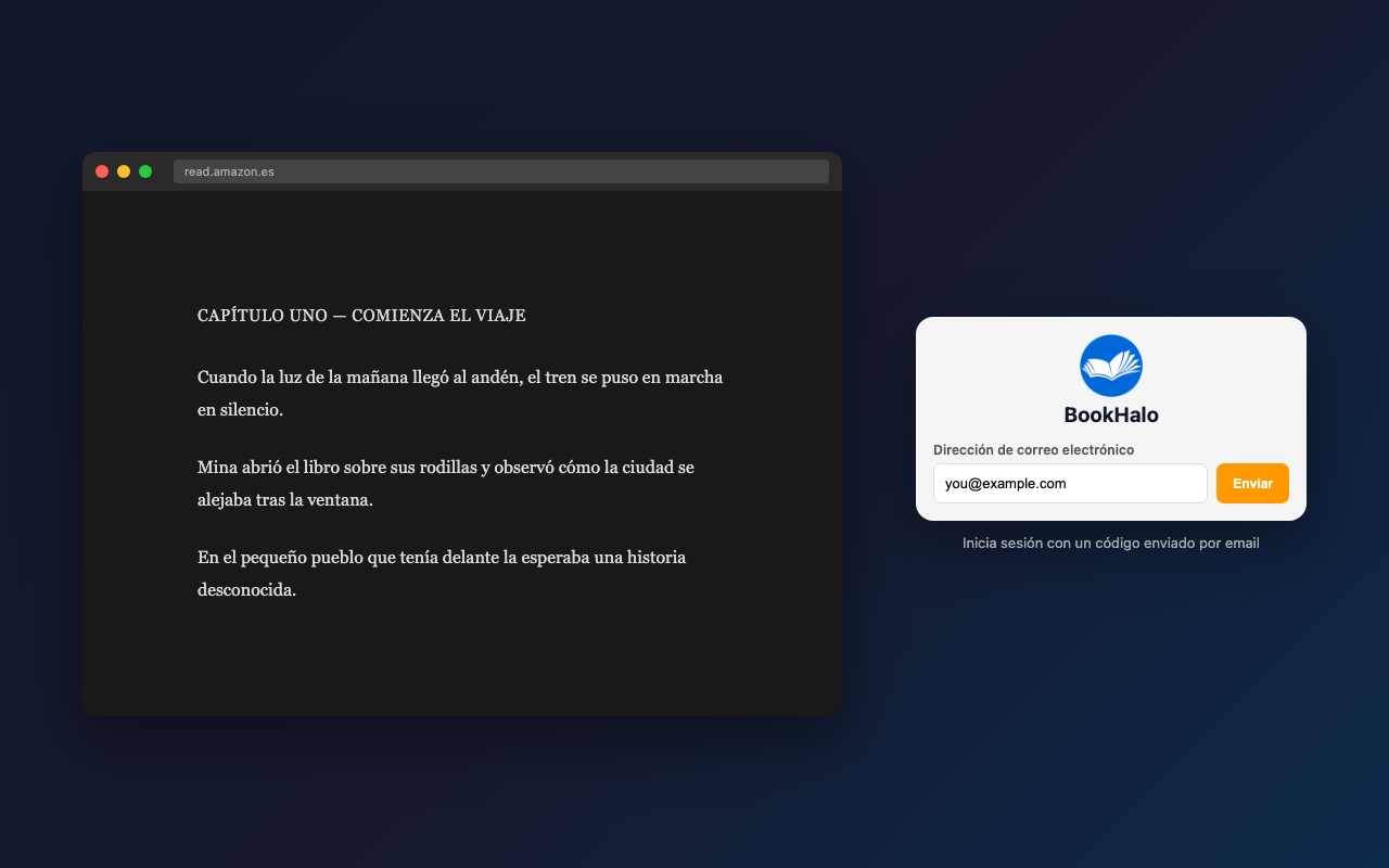 Inicio de sesión de BookHalo en español