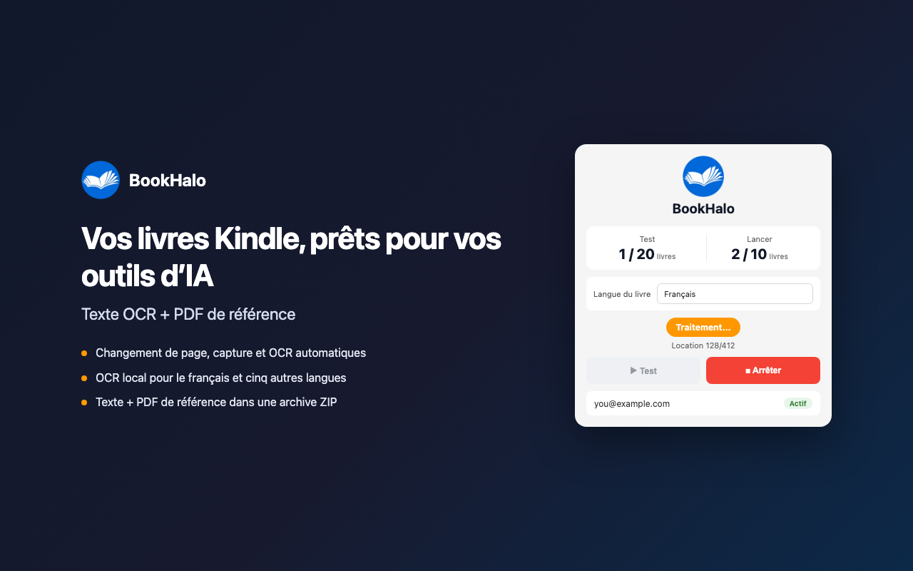 BookHalo traite un livre en français dans Kindle Cloud Reader